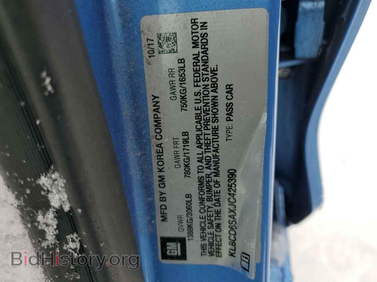 2018 CHEVROLET SPARK - VIN: KL8CD6SAXJC425390 - Фото 10