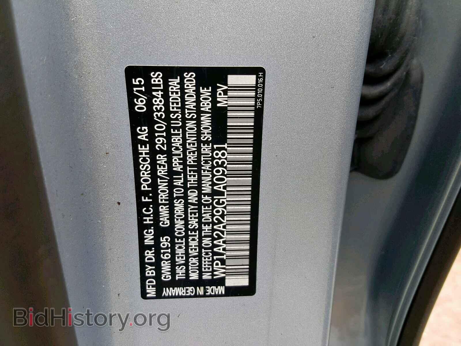 2016 PORSCHE CAYENNE - VIN: WP1AA2A29GLA09381 - Photo 10