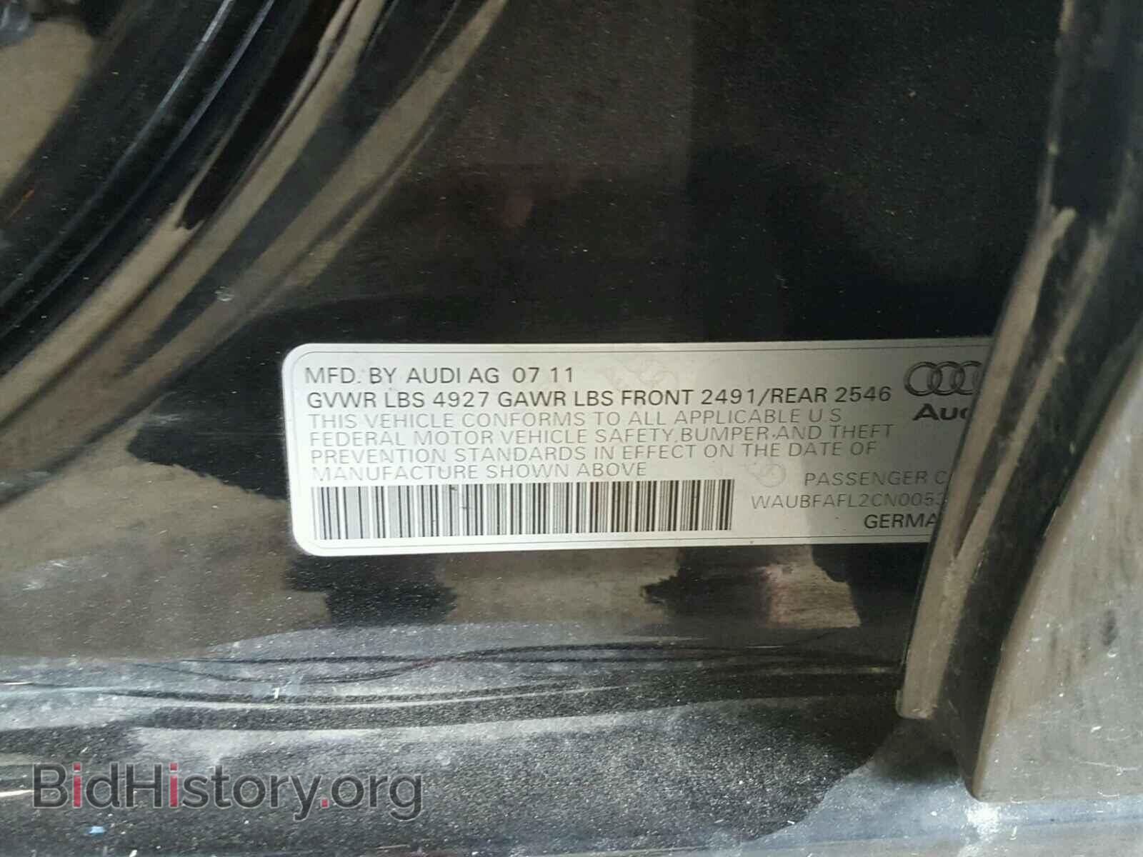 2012 AUDI A4 - VIN: WAUBFAFL2CN005333 - Фото 10