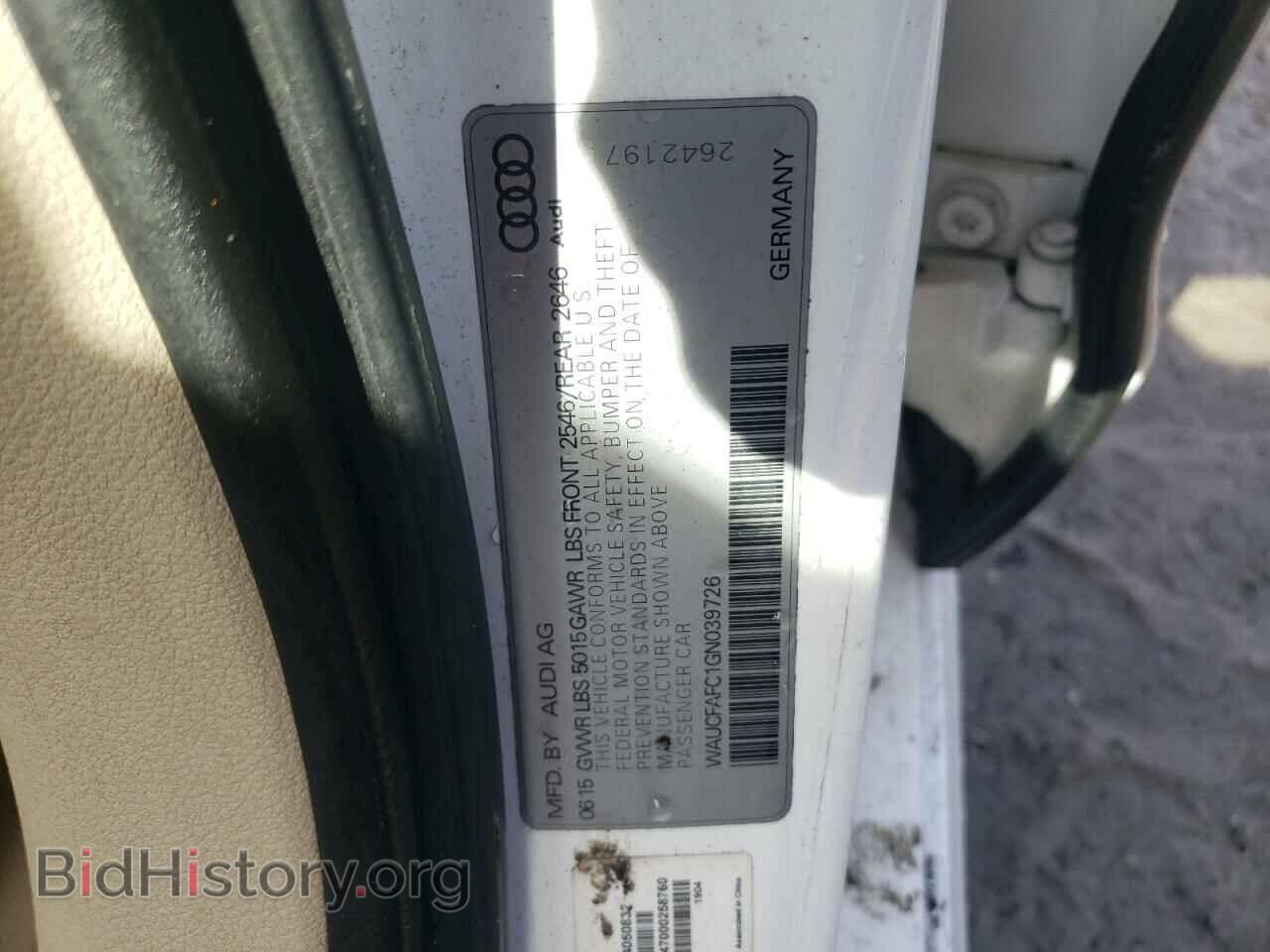 2016 AUDI A6 - VIN: WAUCFAFC1GN039726 - Фото 12