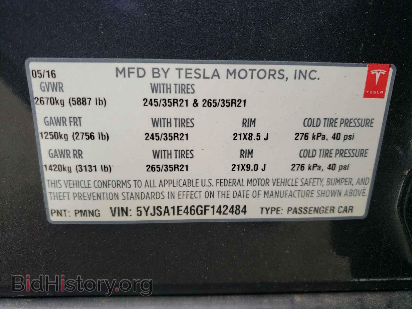 2016 TESLA MODEL S - VIN: 5YJSA1E46GF142484 - Photo 10