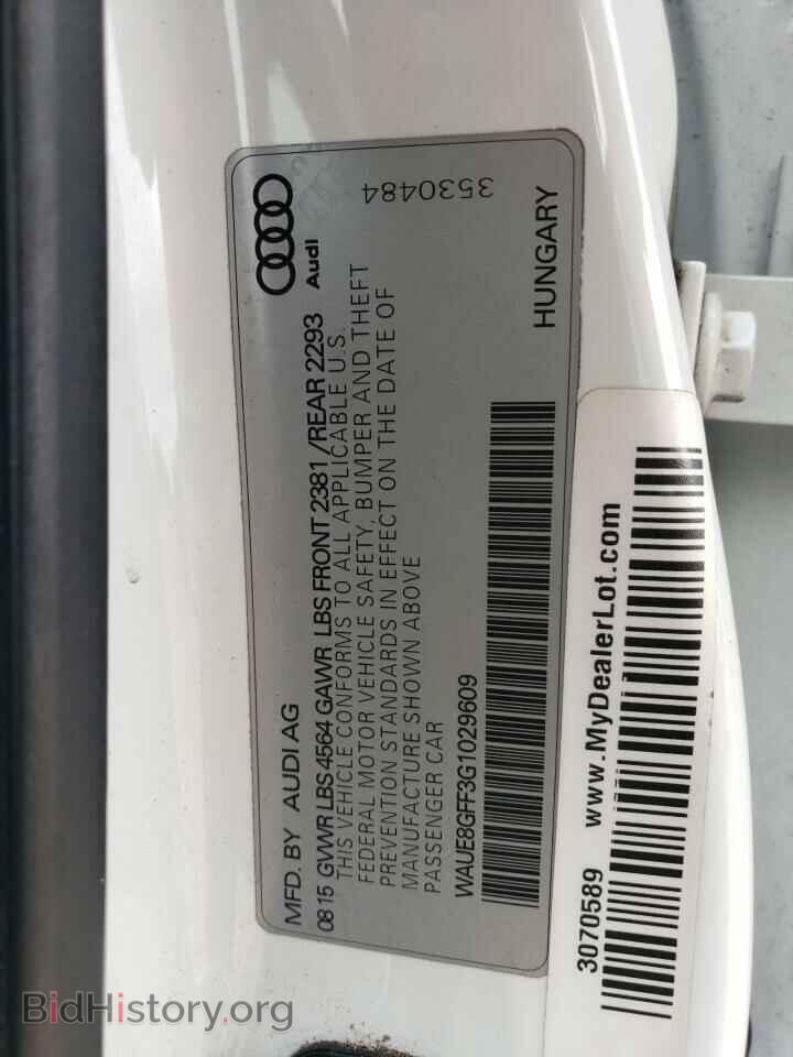 2016 AUDI A3 - VIN: WAUE8GFF3G1029609 - Фото 12