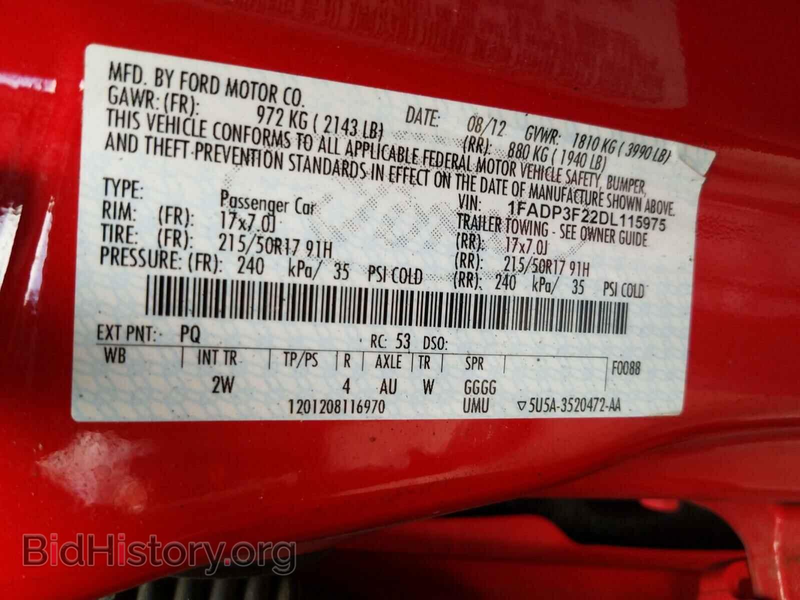 2013 FORD FOCUS - VIN: 1FADP3F22DL115975 - Фото 10