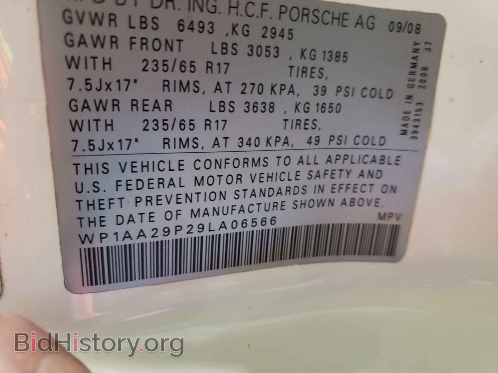 2009 PORSCHE CAYENNE - VIN: WP1AA29P29LA06566 - Photo 10