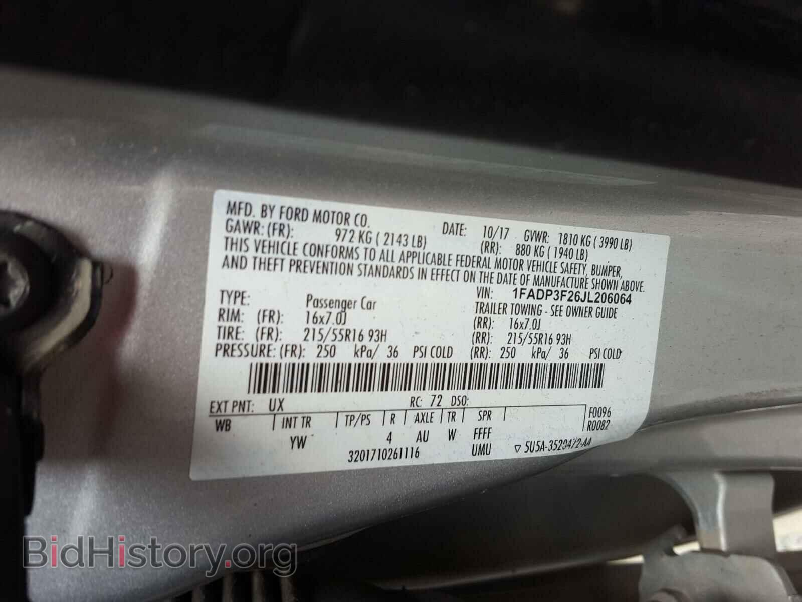 2018 FORD FOCUS - VIN: 1FADP3F26JL206064 - Photo 10
