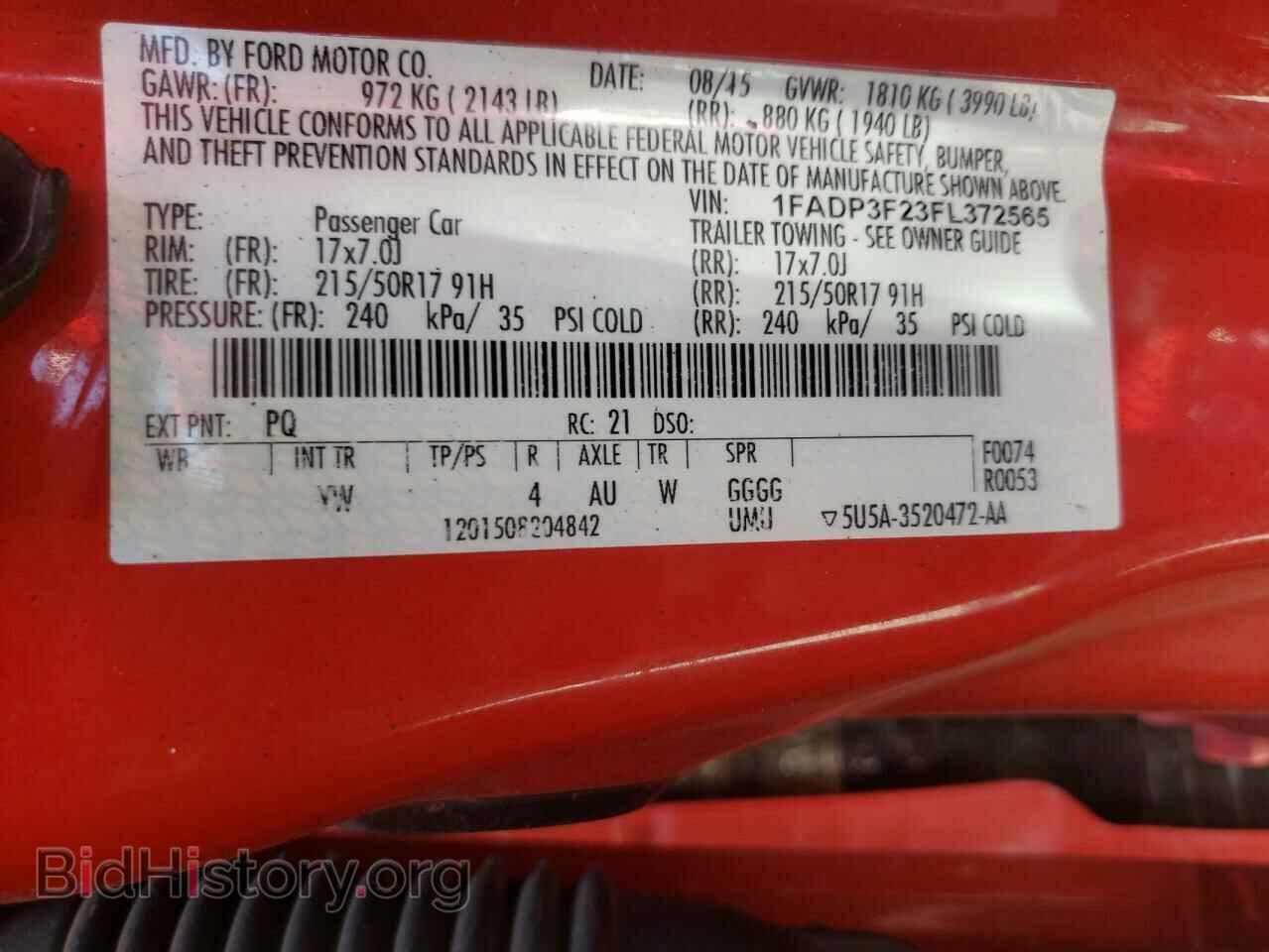 2015 FORD FOCUS - VIN: 1FADP3F23FL372565 - Photo 10