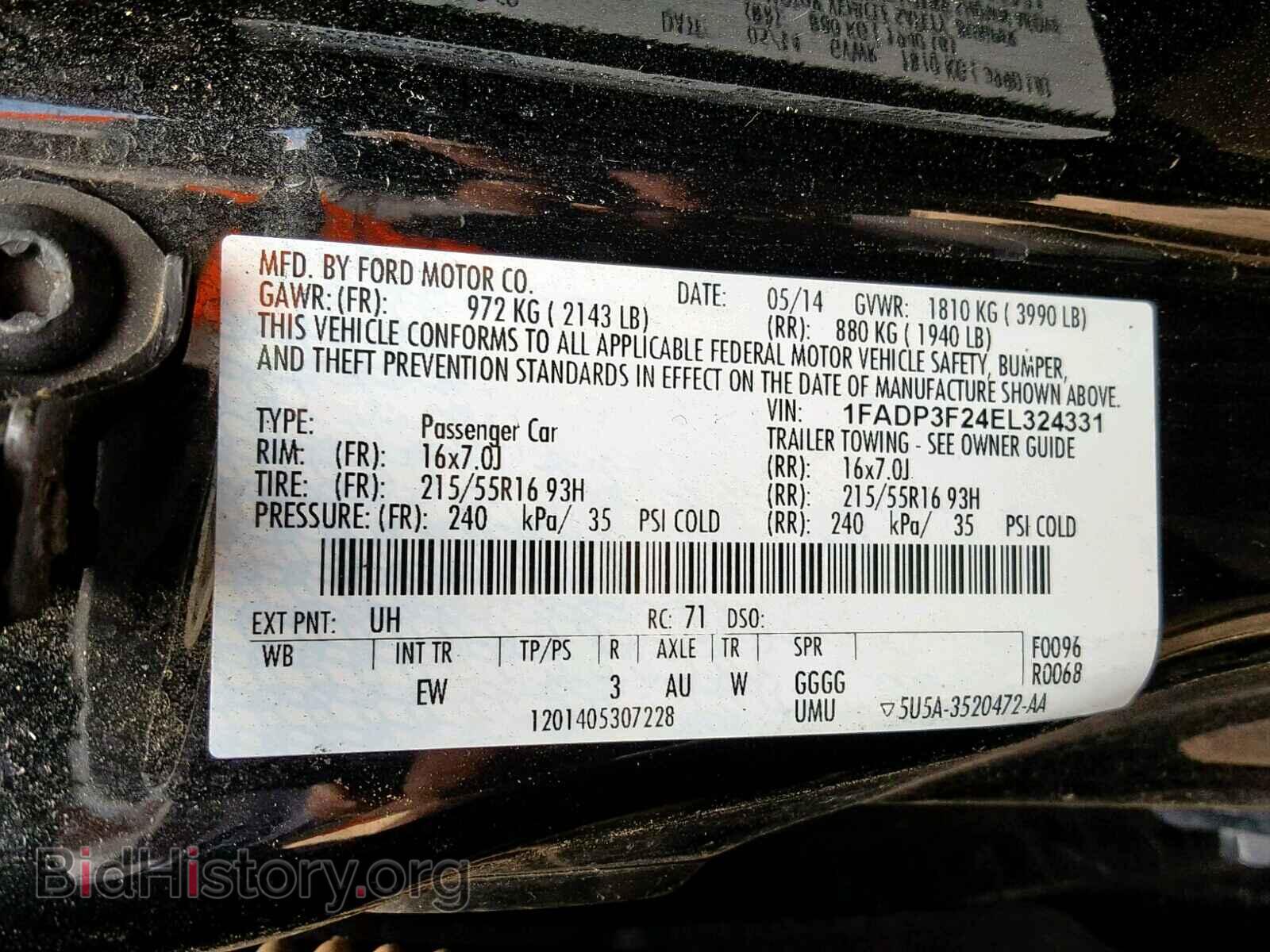 2014 FORD FOCUS SE - VIN: 1FADP3F24EL324331 - Фото 10