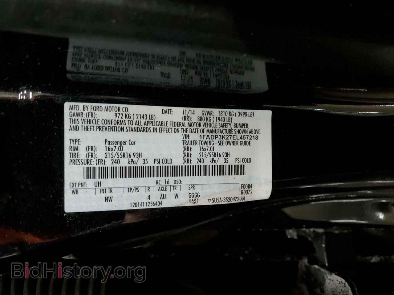 2014 FORD FOCUS - VIN: 1FADP3K27EL457218 - Photo 12