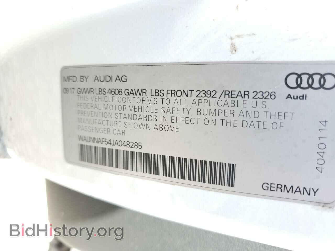 2018 AUDI A5 - VIN: WAUNNAF54JA048285 - Фото 10