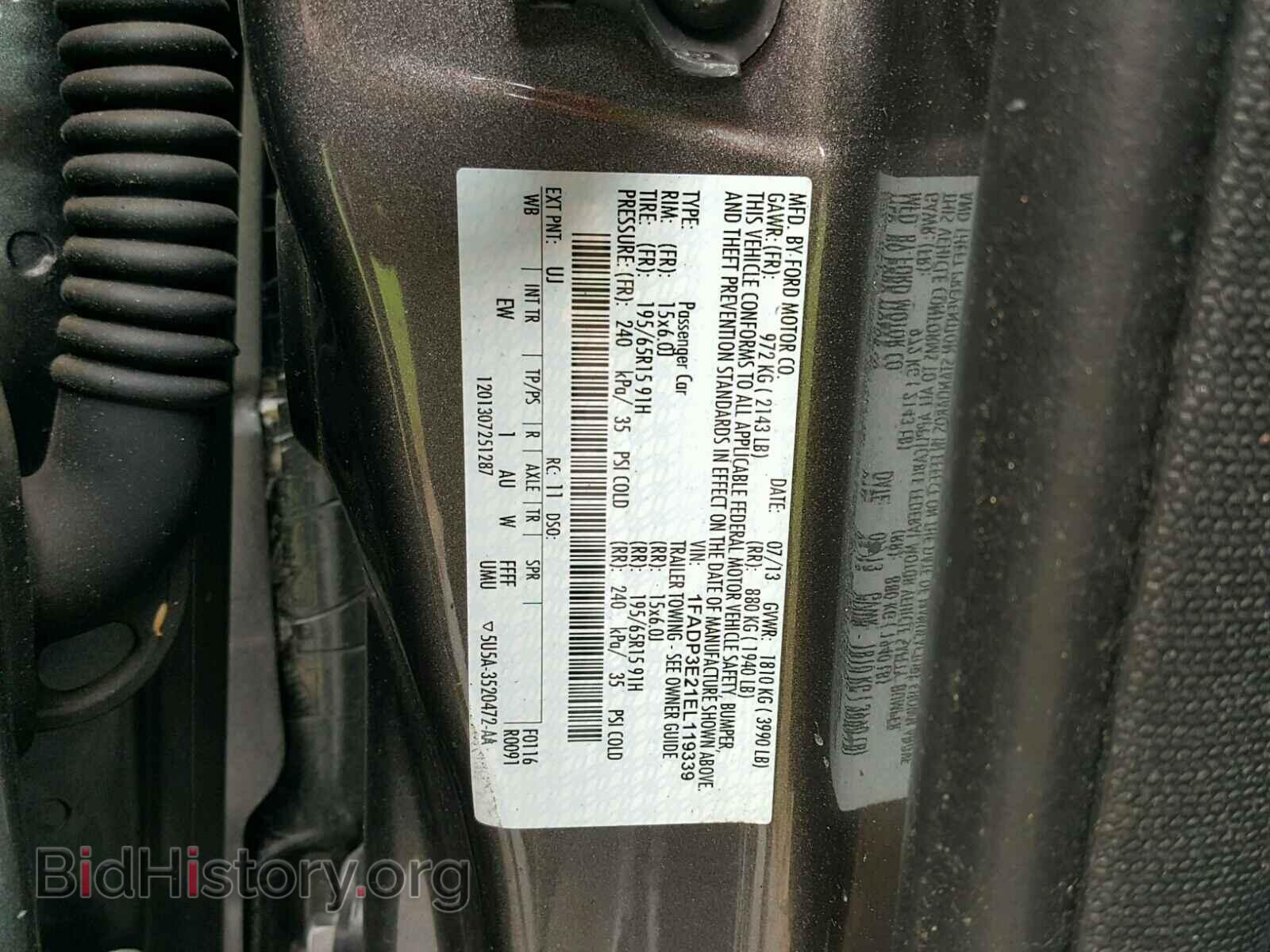 2014 FORD FOCUS - VIN: 1FADP3E21EL119339 - Фото 10