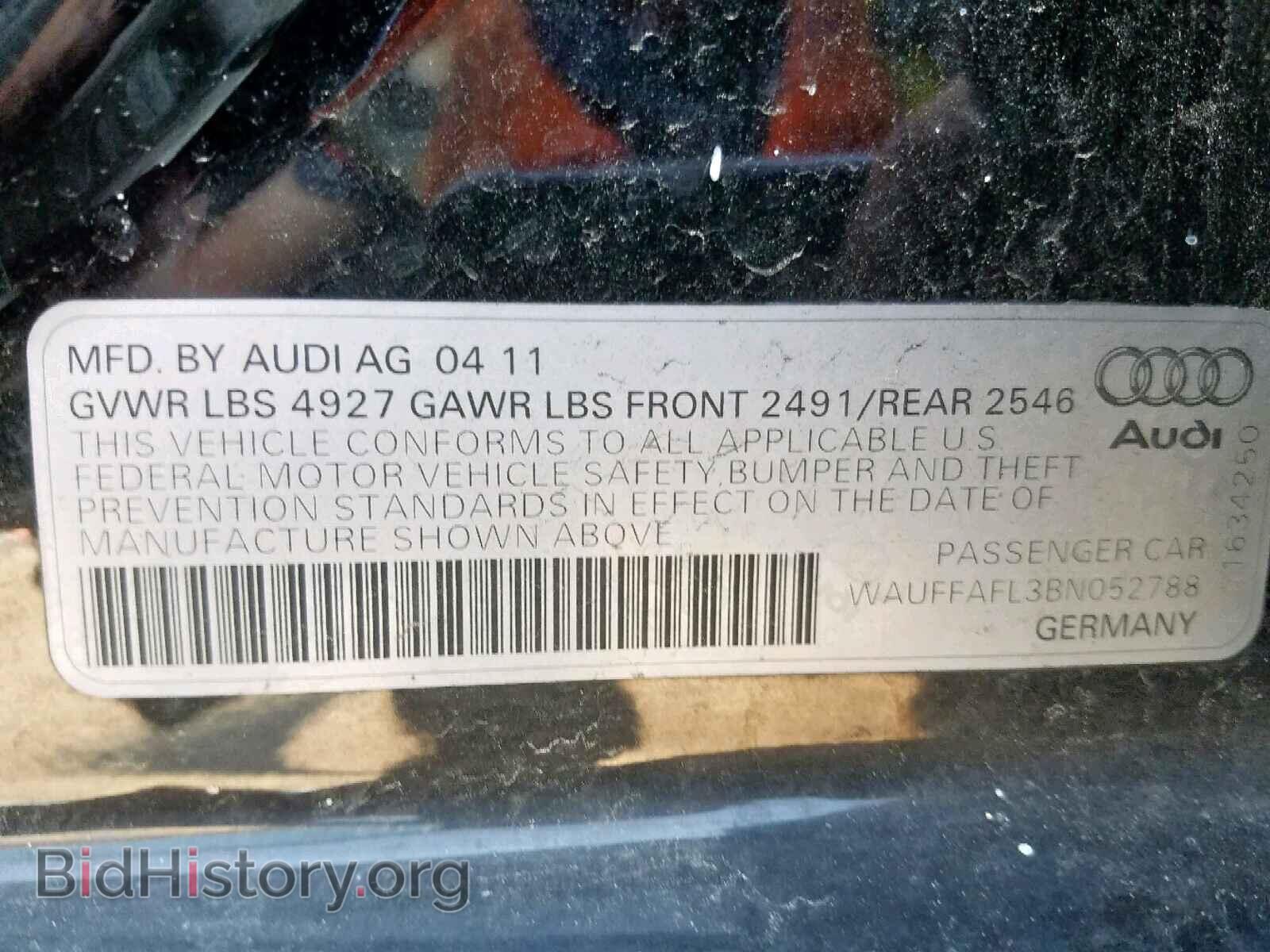 2011 AUDI A4 - VIN: WAUFFAFL3BN052788 - Фото 10