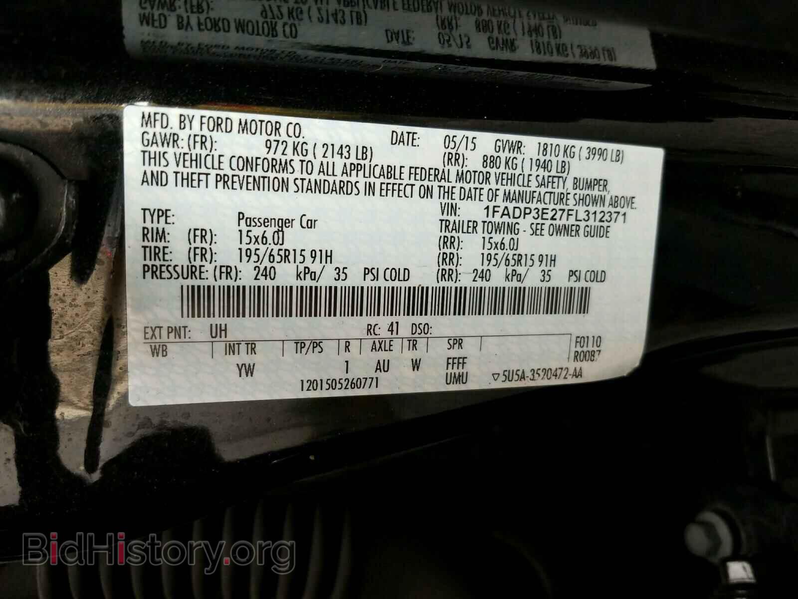 2015 FORD FOCUS - VIN: 1FADP3E27FL312371 - Photo 10
