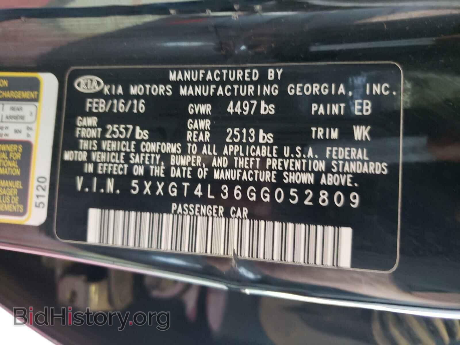2016 KIA OPTIMA - VIN: 5XXGT4L36GG052809 - Фото 10