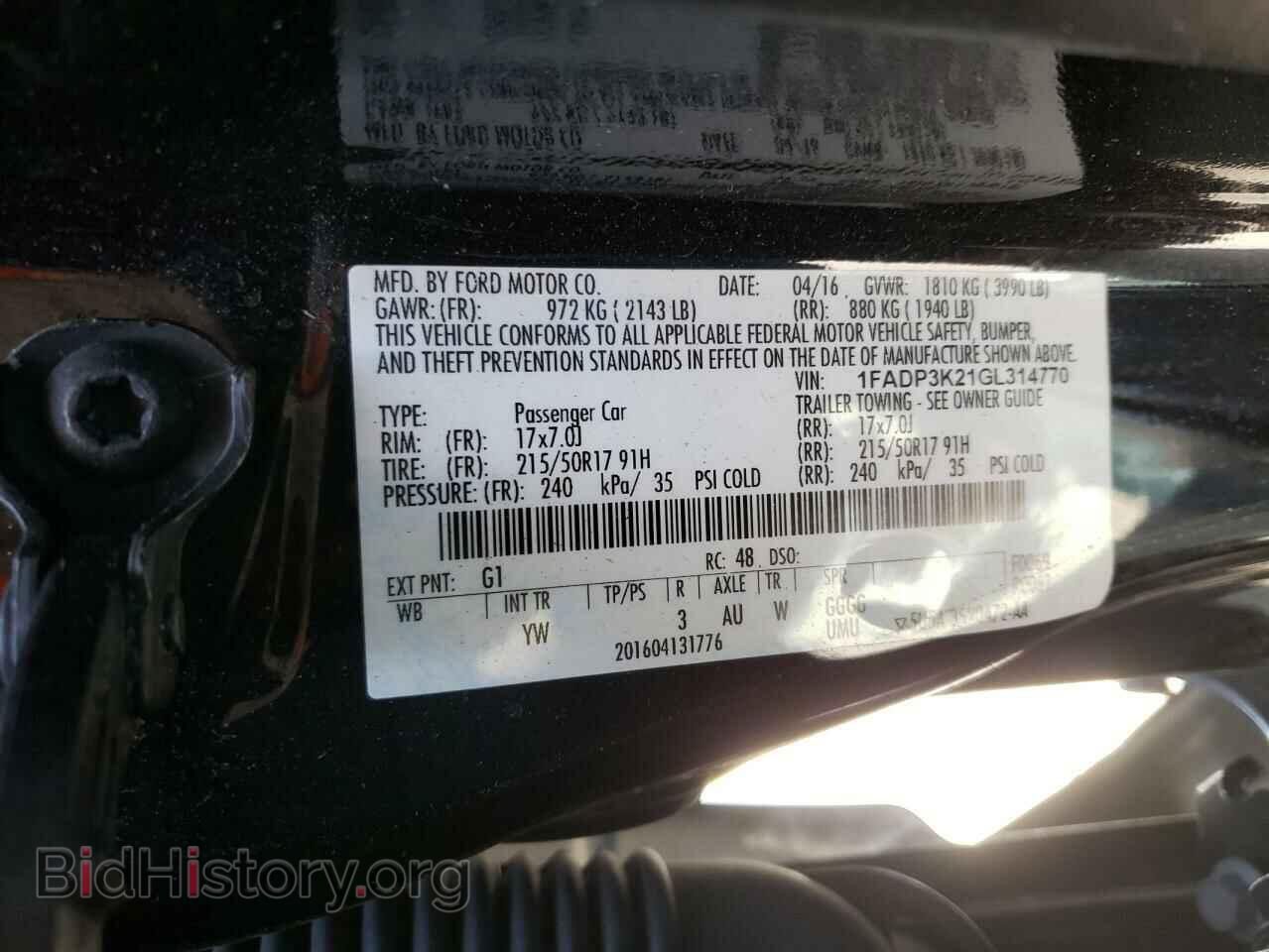 2016 FORD FOCUS - VIN: 1FADP3K21GL314770 - Фото 10
