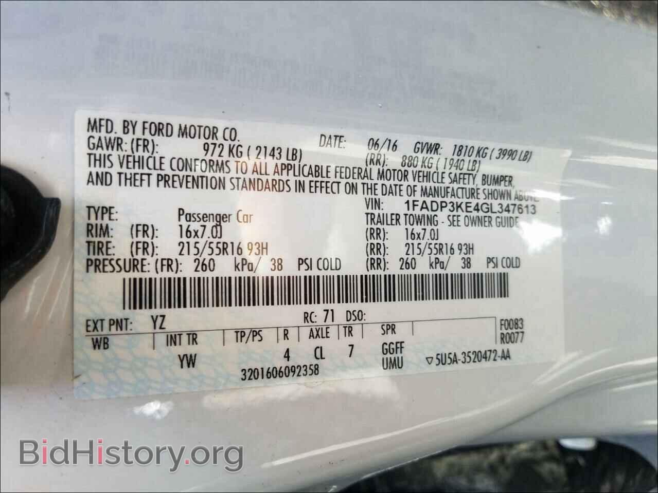 2016 FORD FOCUS - VIN: 1FADP3KE4GL347613 - Фото 10