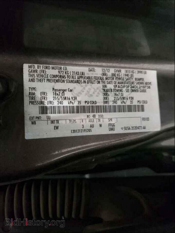 2013 FORD FOCUS - VIN: 1FADP3F24DL219738 - Фото 10