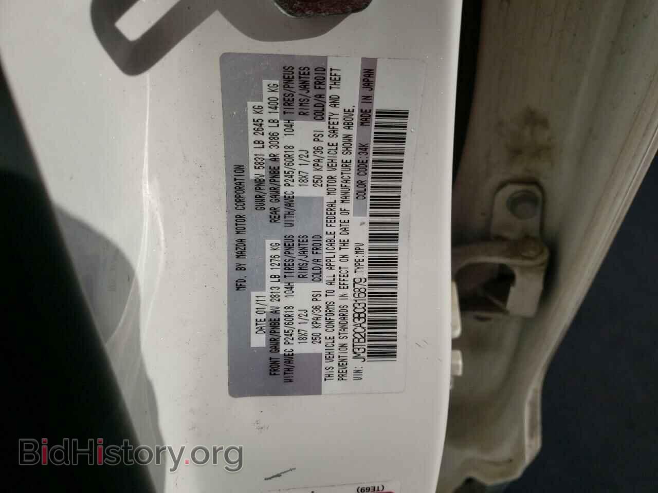 2011 MAZDA CX-9 - VIN: JM3TB2CA3B0316879 - Фото 10