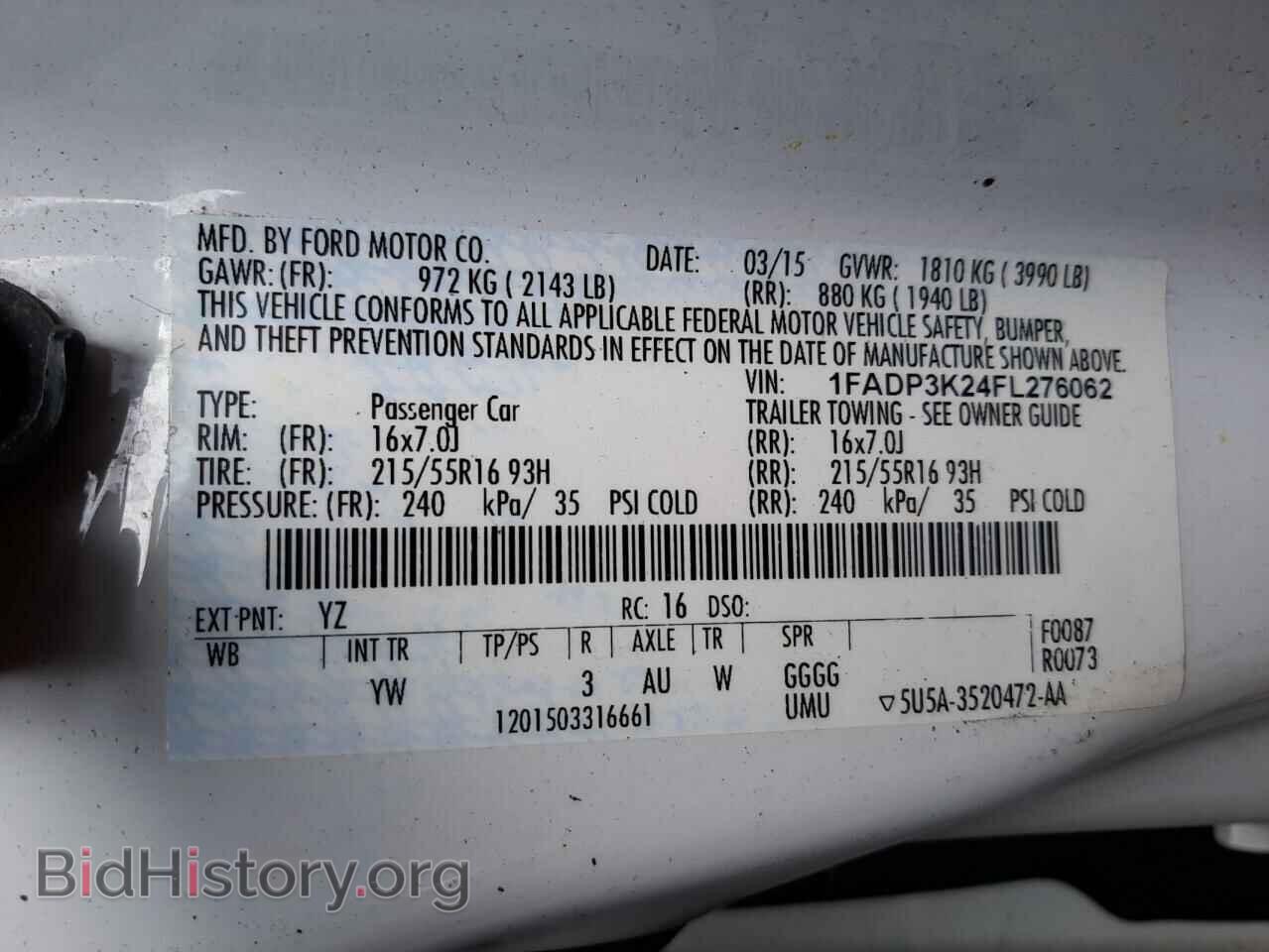 2015 FORD FOCUS - VIN: 1FADP3K24FL276062 - Фото 12