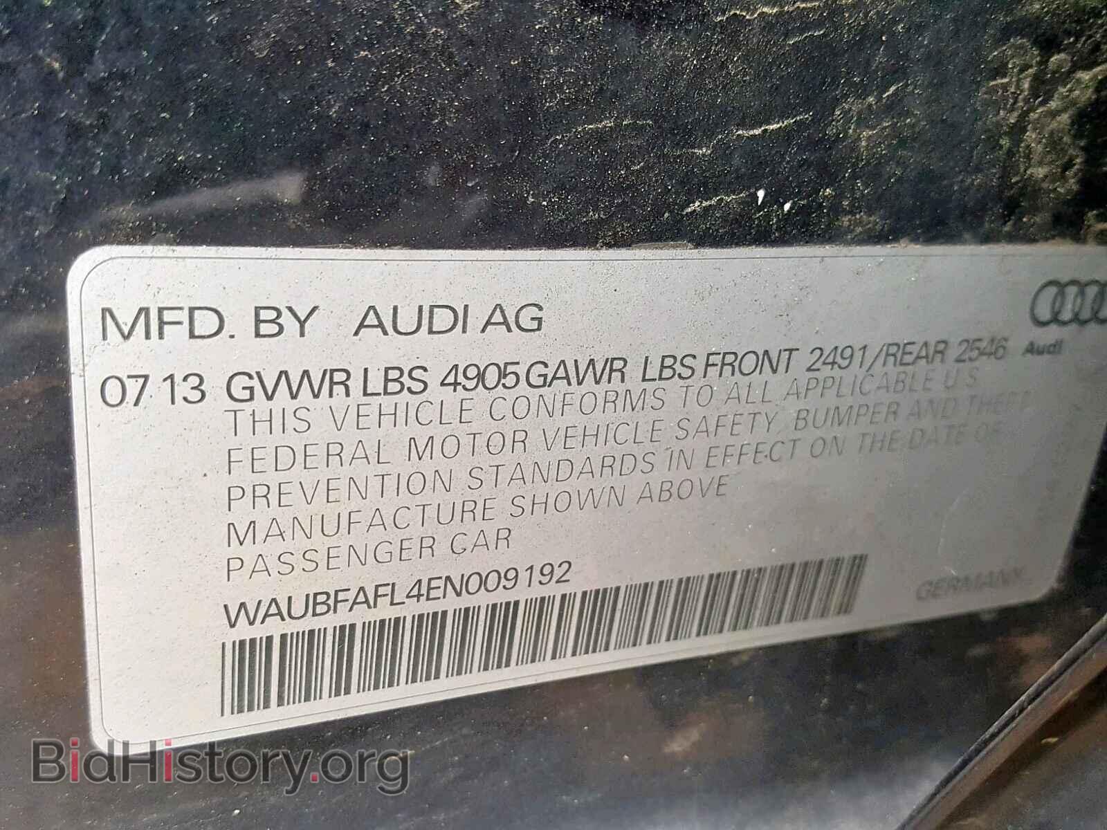 2014 AUDI A4 - VIN: WAUBFAFL4EN009192 - Photo 10