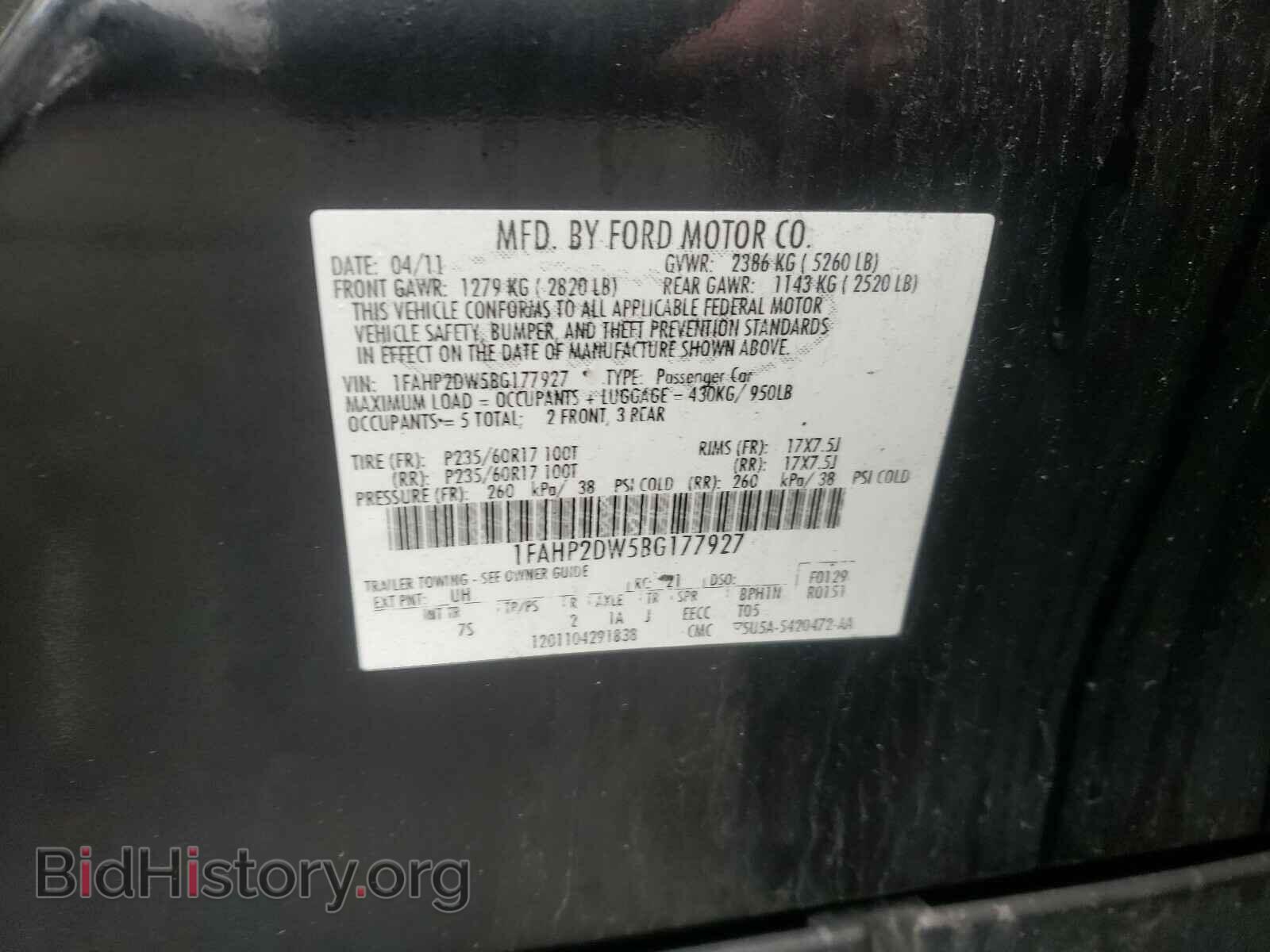 2011 FORD TAURUS - VIN: 1FAHP2DW5BG177927 - Фото 10