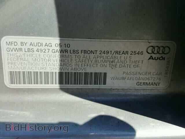 2010 AUDI A4 - VIN: WAUBFAFL0AN067276 - Фото 10