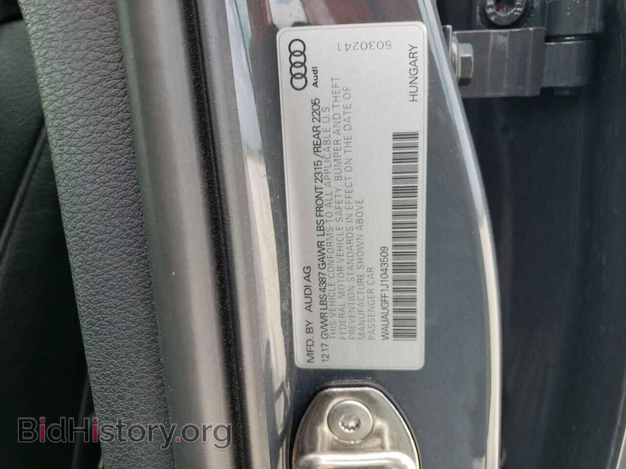 2018 AUDI A3 - VIN: WAUAUGFF1J1043509 - Фото 10