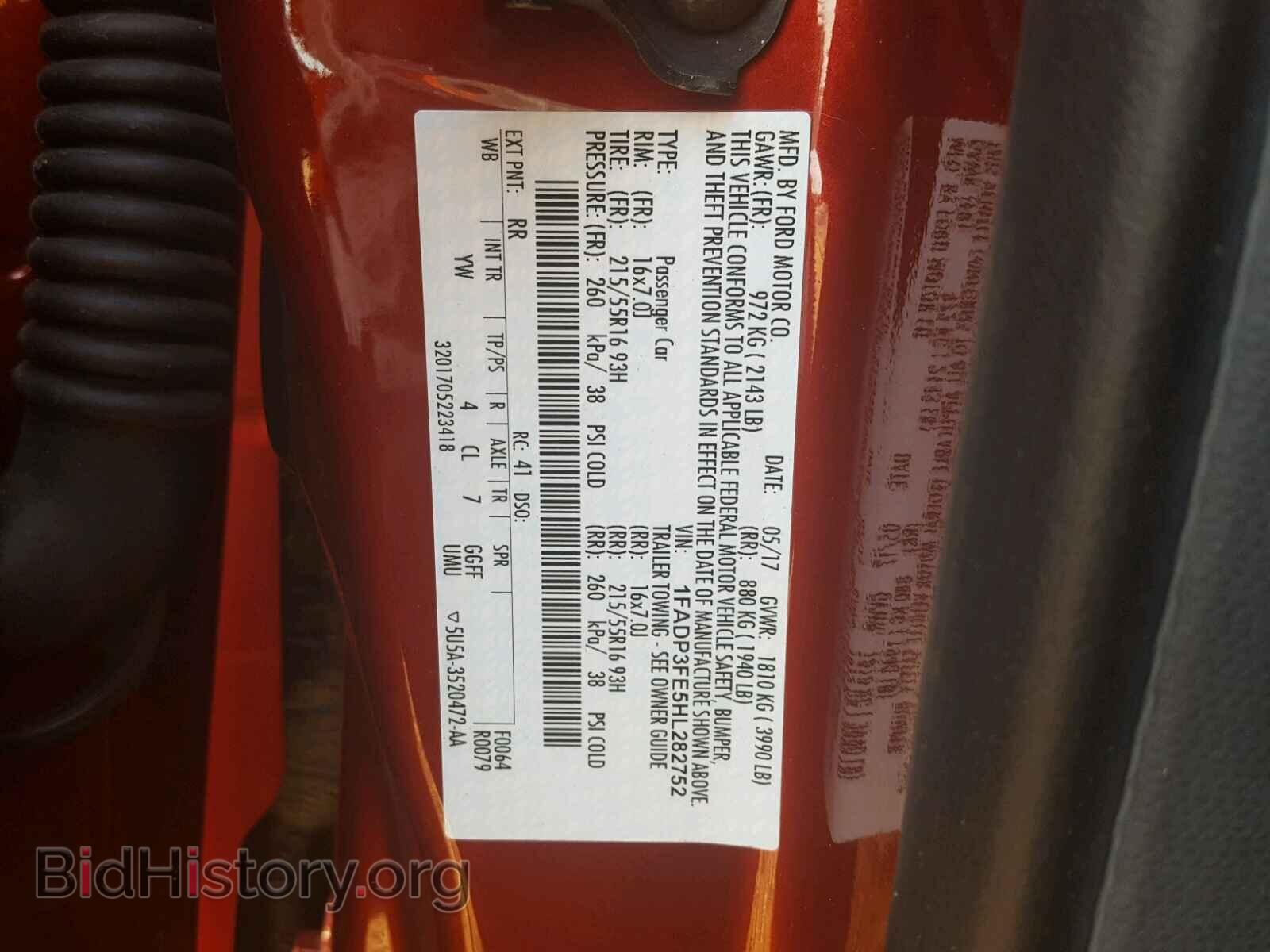 2017 FORD FOCUS - VIN: 1FADP3FE5HL282752 - Фото 10