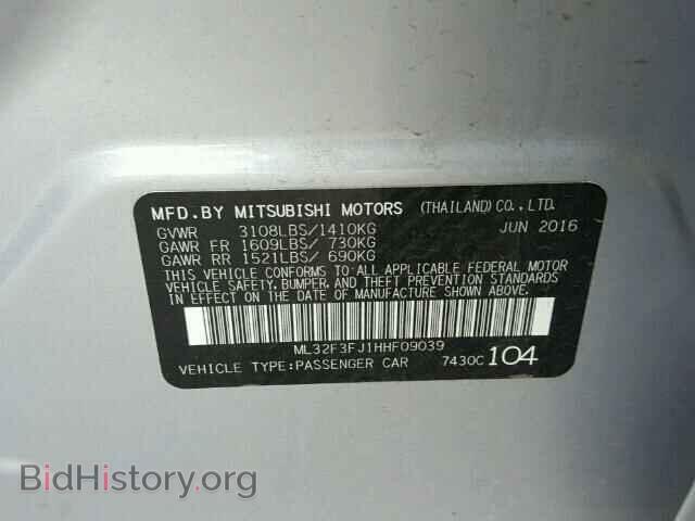 2017 MITSUBISHI MIRAGE - VIN: ML32F3FJ1HHF09039 - Фото 10