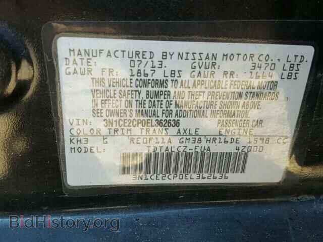 2014 NISSAN VERSA - VIN: 3N1CE2CP0EL362636 - Фото 10