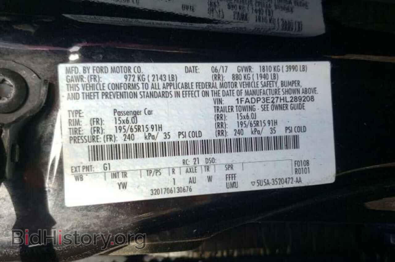 2017 FORD FOCUS - VIN: 1FADP3E27HL289208 - Фото 10