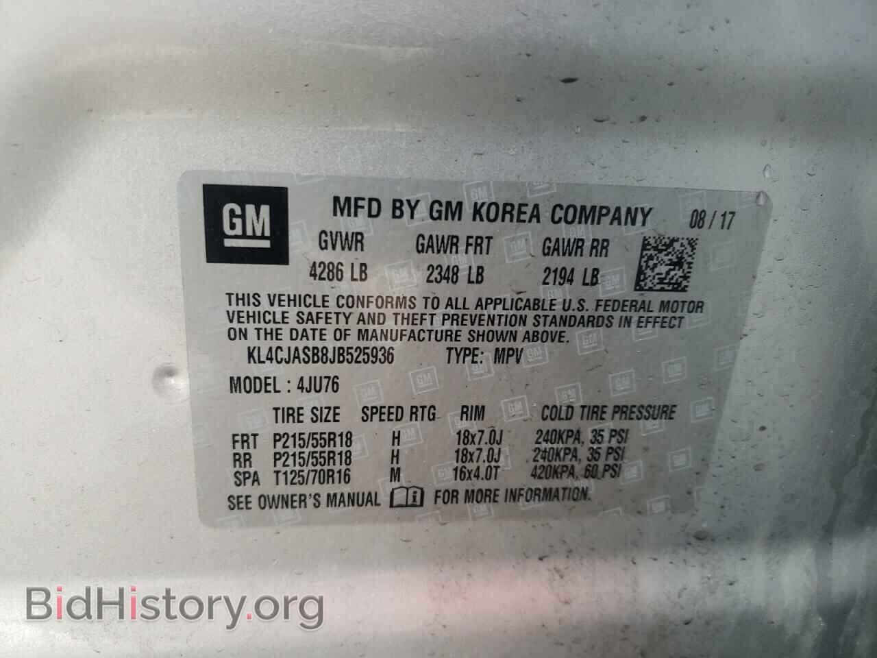 2018 BUICK ENCORE - VIN: KL4CJASB8JB525936 - Photo 14