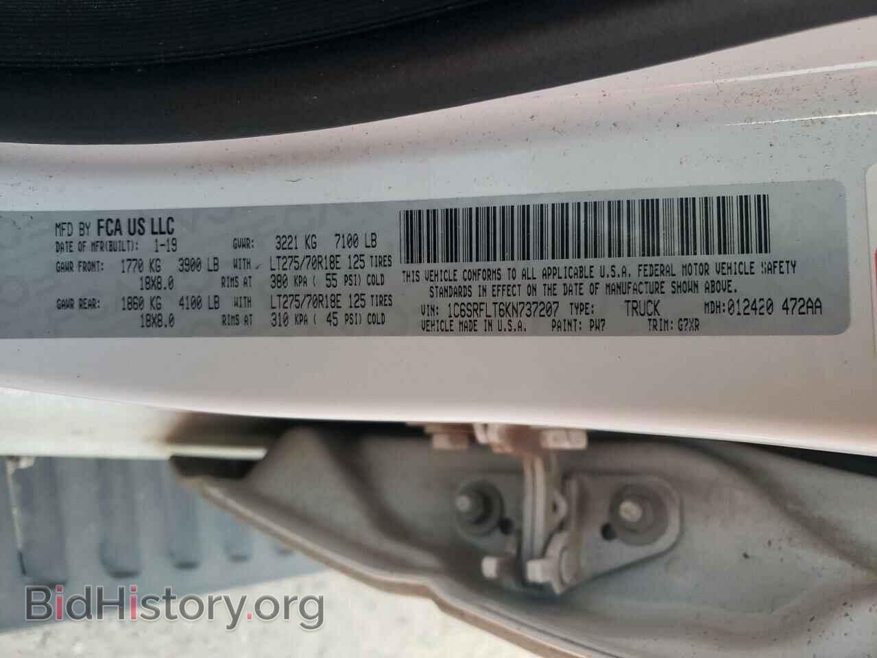 2019 RAM 1500 - VIN: 1C6SRFLT6KN737207 - Фото 10
