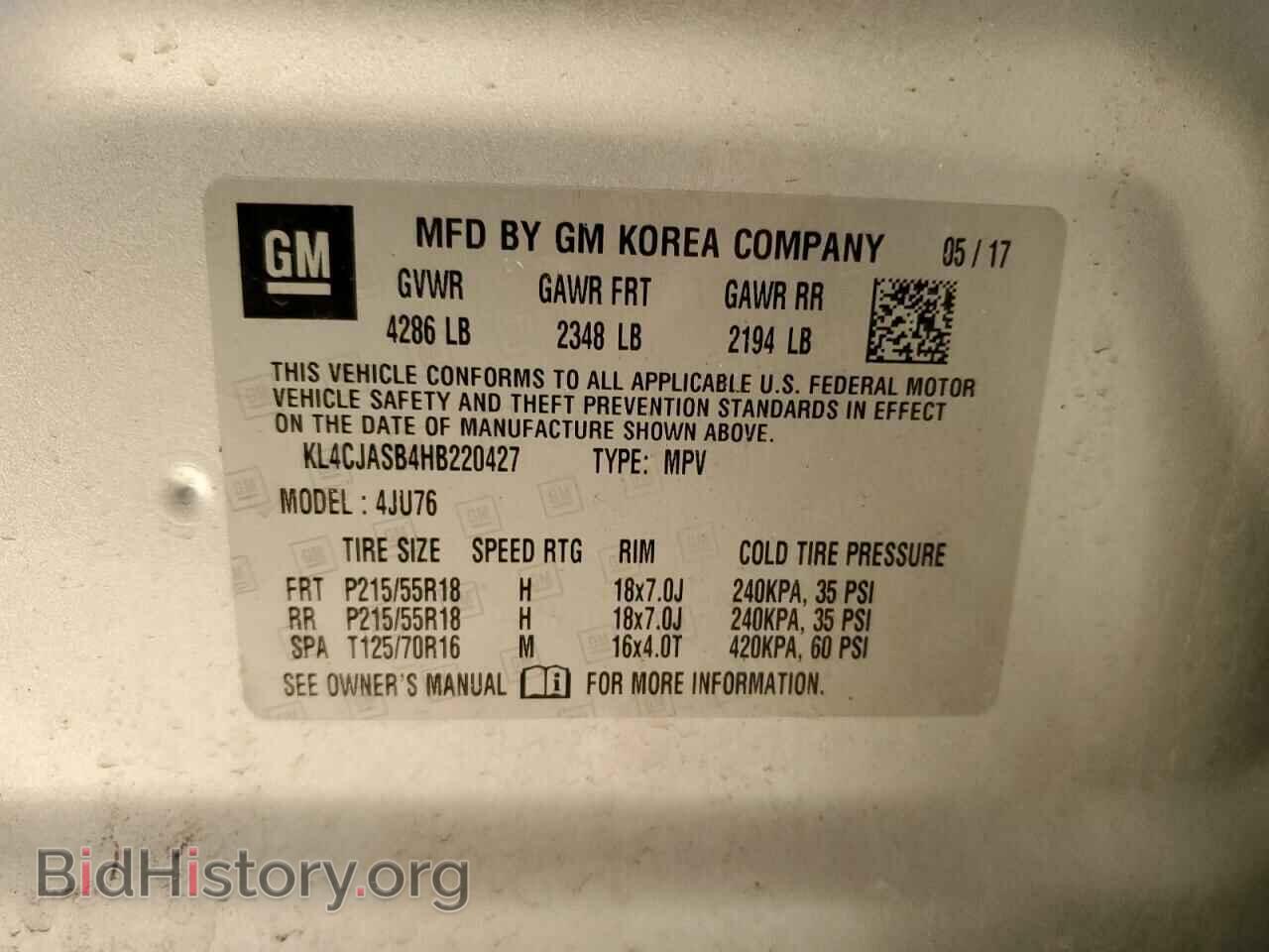 2017 BUICK ENCORE - VIN: KL4CJASB4HB220427 - Photo 14
