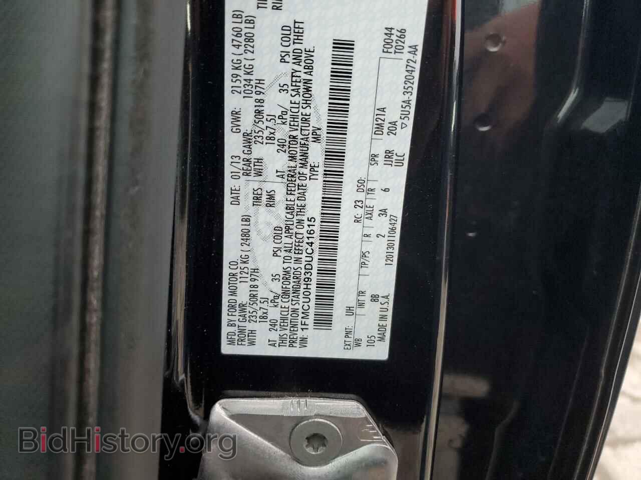 2013 FORD ESCAPE - VIN: 1FMCU0H93DUC41615 - Фото 13