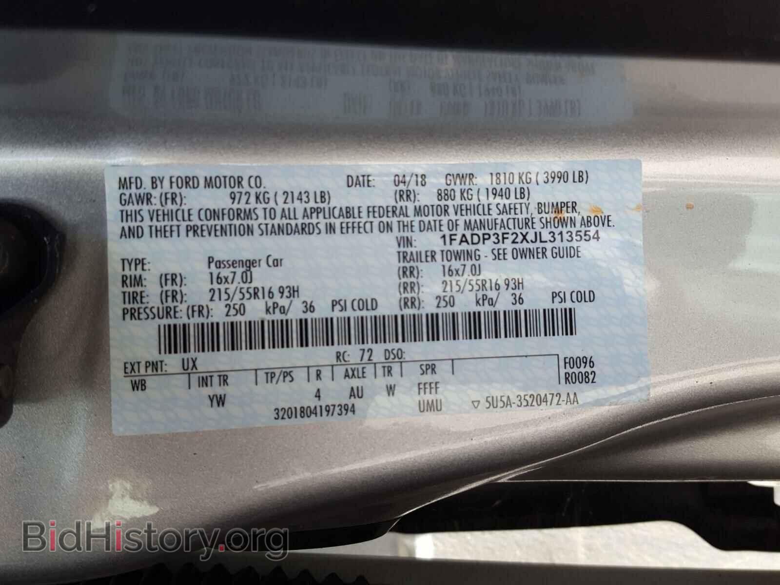 2018 FORD FOCUS - VIN: 1FADP3F2XJL313554 - Фото 10