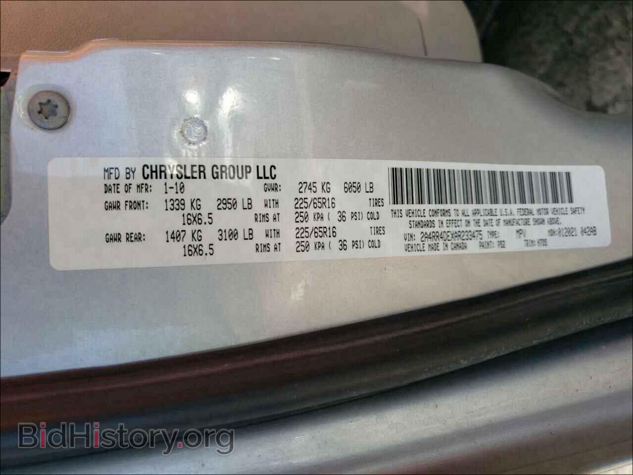 2010 CHRYSLER MINIVAN - VIN: 2A4RR4DEXAR233475 - Photo 10