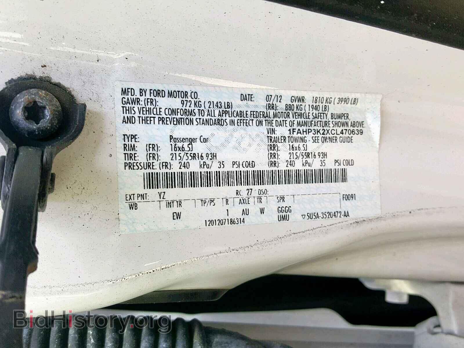 2012 FORD FOCUS SE - VIN: 1FAHP3K2XCL470639 - Фото 10