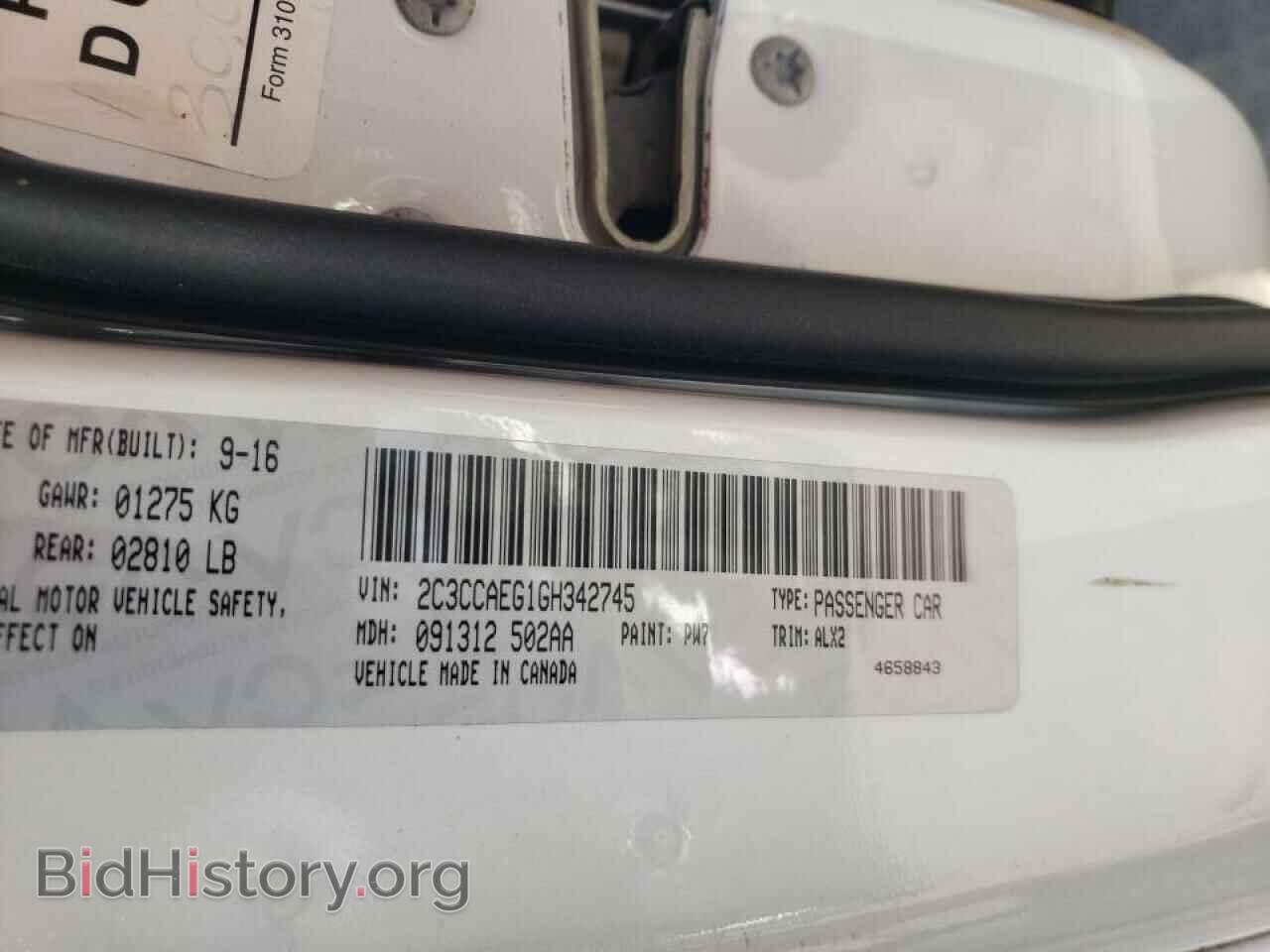 2016 CHRYSLER 300 - VIN: 2C3CCAEG1GH342745 - Фото 10