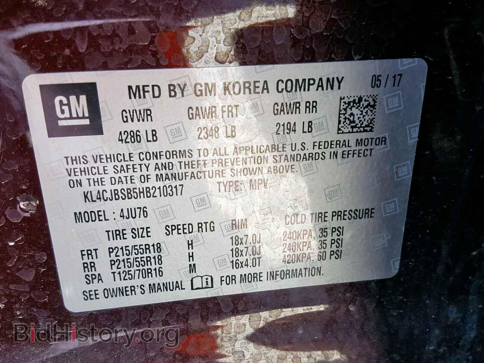 2017 BUICK ENCORE PRE - VIN: KL4CJBSB5HB210317 - Photo 10