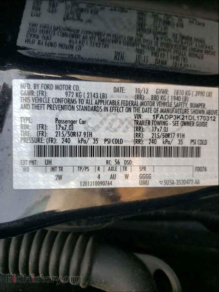 2013 FORD FOCUS - VIN: 1FADP3K21DL170312 - Photo 10