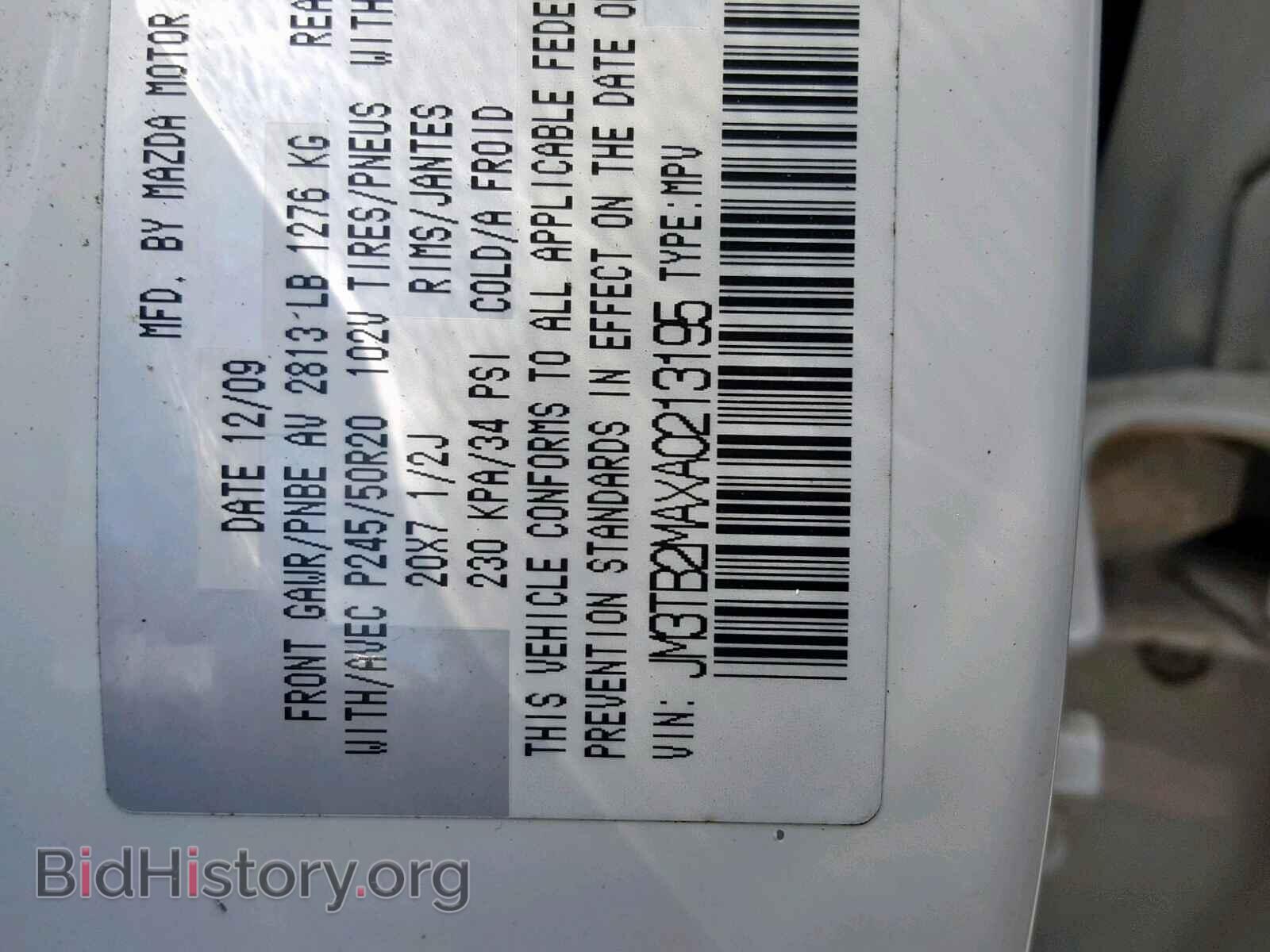 2010 MAZDA CX-9 - VIN: JM3TB2MAXA0213195 - Фото 10