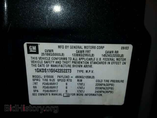 2004 GMC ENVOY - VIN: 1GKDS13S642202273 - Фото 10