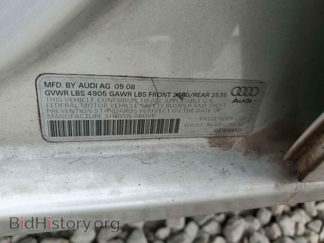 2009 AUDI A4 - VIN: WAULF78K49N030030 - Фото 12