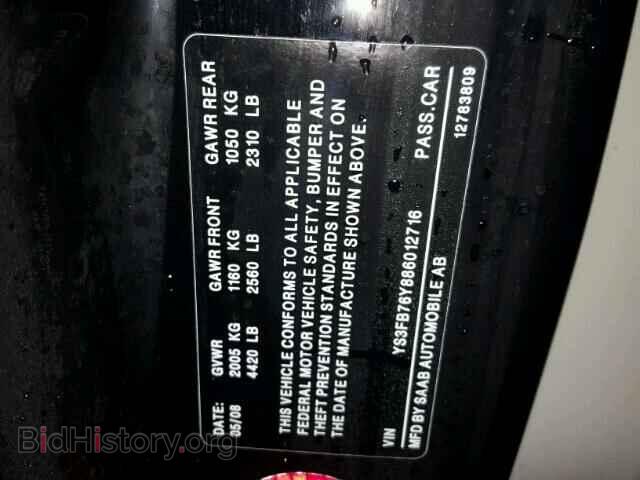 2008 SAAB 9 3 - VIN: YS3FB76Y886012716 - Фото 10