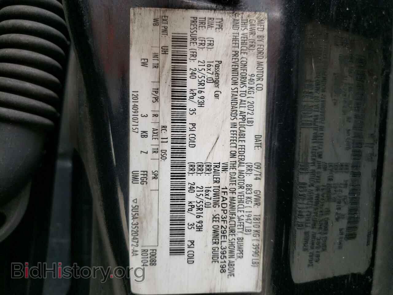 2014 FORD FOCUS - VIN: 1FADP3F29EL395198 - Фото 10