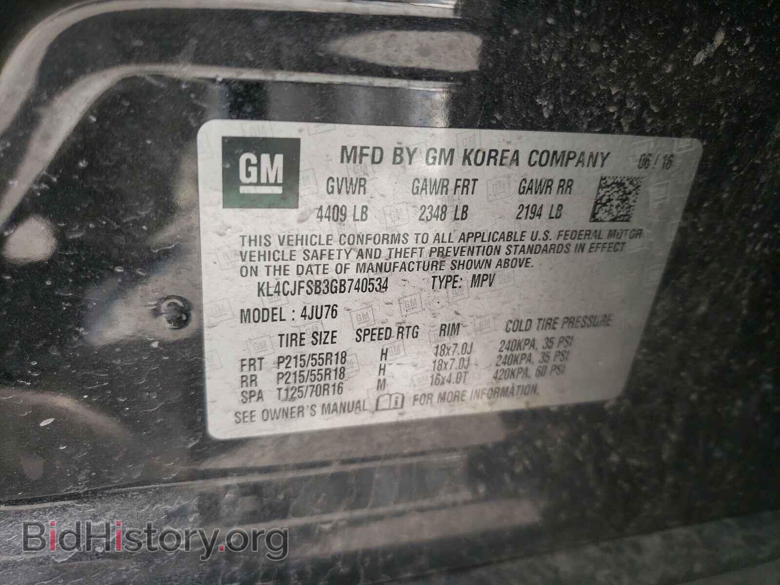 2016 BUICK ENCORE - VIN: KL4CJFSB3GB740534 - Фото 10