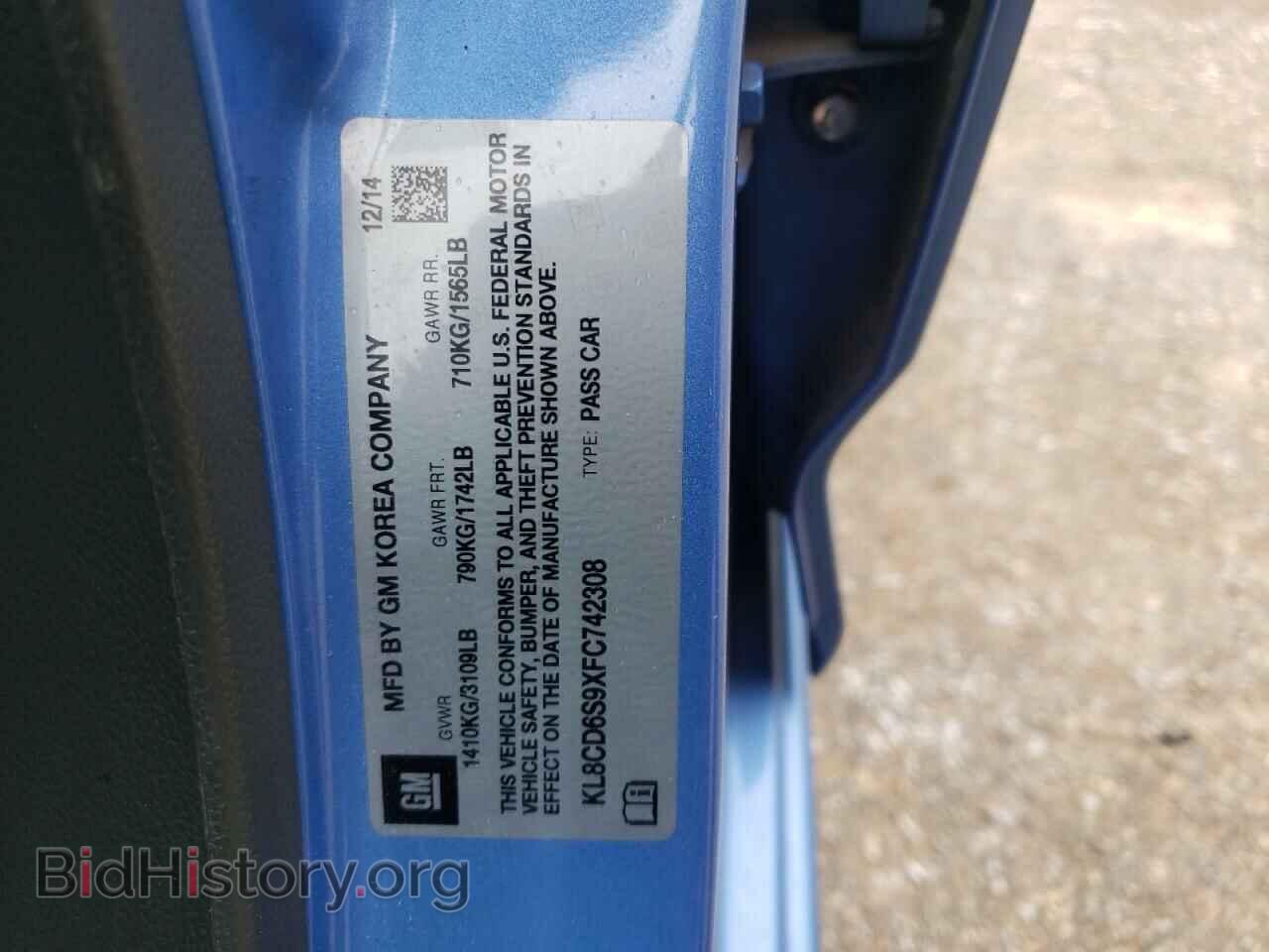 2015 CHEVROLET SPARK - VIN: KL8CD6S9XFC742308 - Фото 14