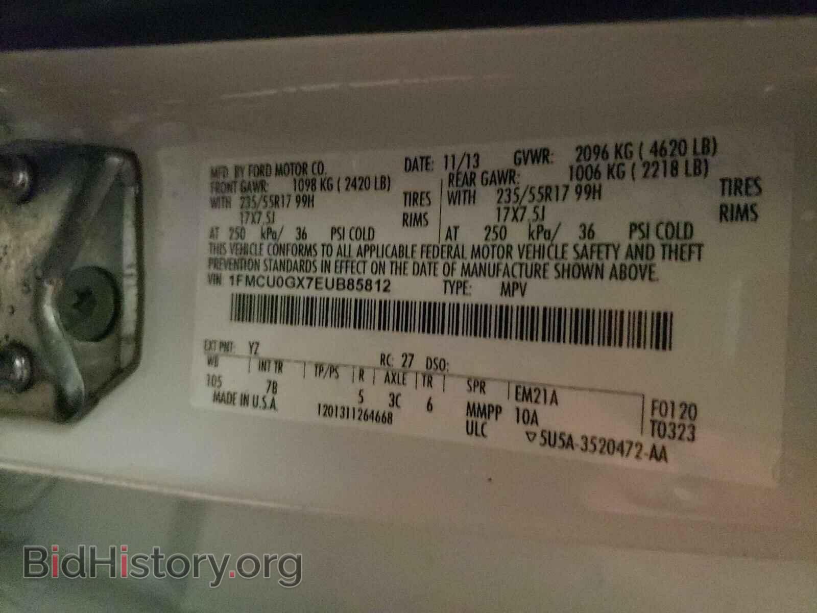 2014 FORD ESCAPE - VIN: 1FMCU0GX7EUB85812 - Фото 10