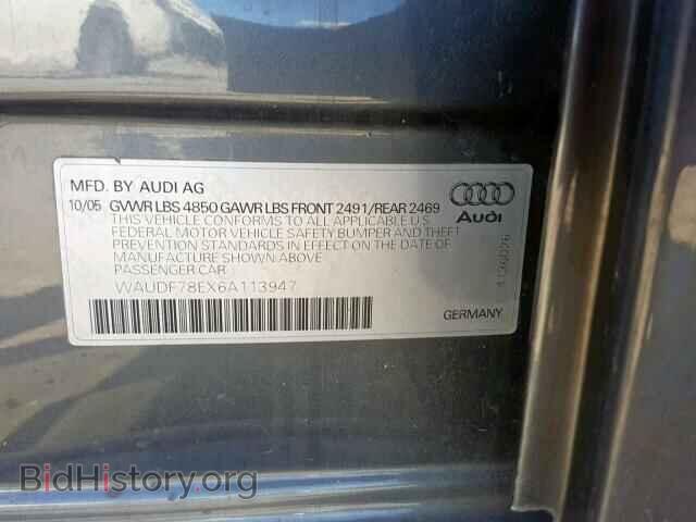 2006 AUDI A4 - VIN: WAUDF78EX6A113947 - Фото 10