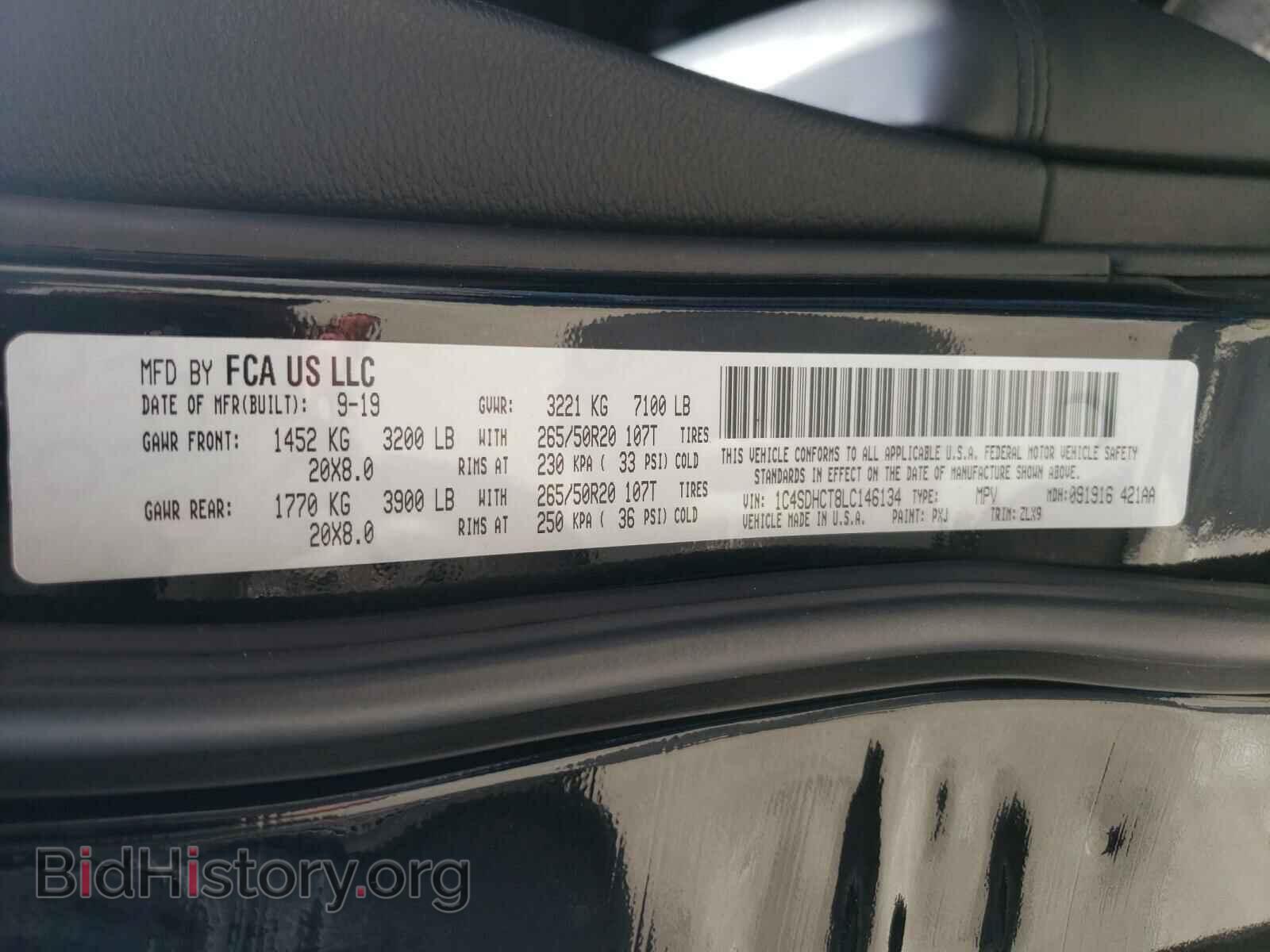 2020 DODGE DURANGO - VIN: 1C4SDHCT8LC146134 - Photo 10
